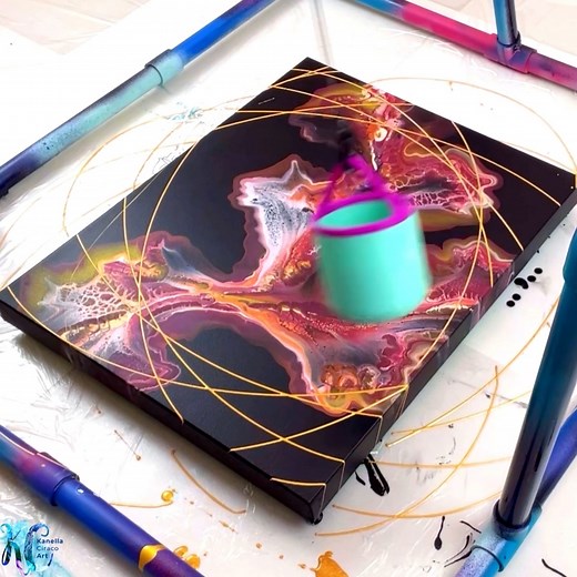 70K views · 1.6K reactions | 樂 Did I Ruin This Piece With The Gold Swirls? - Acrylic Pouring . #kanellaciracoart #art #acrylic #acrylicart #acrylicpainting #satisfying #pendulum #gold | Kanella Ciraco Art | Facebook