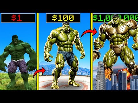 GTA 5 : $1 HULK to $1,000,000,000 GOLD DIAMOND HULK in GTA 5!