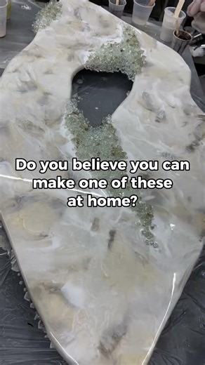 At home geode art build process | Epoxy resin artwork.