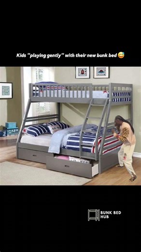 Sometimes, kids will play a little rough. Luckily, our bunk beds are built strong! #bed #bunkbed