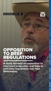 State Representative Justin Humphrey said the study wasn't held at the Oklahoma State Capitol because certain lobbyist groups were going to speak. He said those groups contribute to what was referred to during the study as a "war on beef." Read more here: https://bit.ly/4eKkLtD | KOKH FOX 25 News, Oklahoma | Facebook