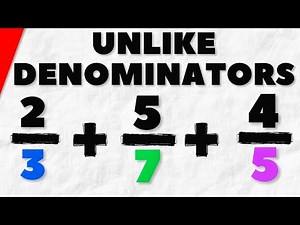 Adding Three Fractions with Unlike Denominators | Pre-Algebra Exercises