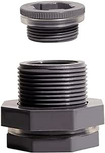 Amazon.com: Ququyi 3/4 Inch PVC Bulkhead Water Tank Connector Adapter Fitting with Plugs Thru-Bulk Pipe Fitting for Rain Barrels, Aquariums, Ponds(Set of 1) : Pet Supplies