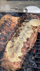 Slathering white BBQ Alabama Sauce on Whole Pork Racks #youtubeshorts #shortsviral