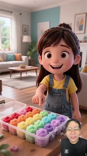 Em gái có kẹo bông gòn đổi màu mì