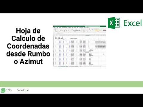 #excel #topografia Hoja de Calculo de Coordenadas con Azimut o Rumbo -por radiacion