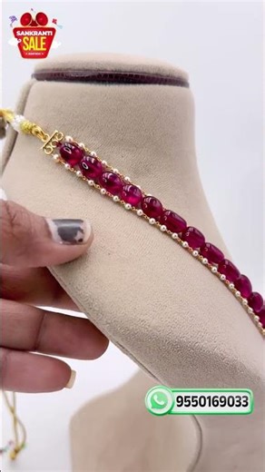 Ruby Necklace with Pearls | Silver Handmade Jewellery | Kattu teega Making