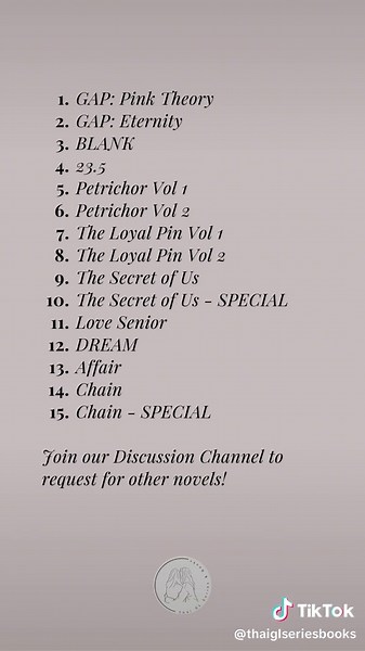 List of Thai GL novels currently available on our Telegram channel. The novels are available in PDF format, completely free of charge! Feel free to join our Telegram Channel! (link in bio) However, I wish to inform you that they may be errors in the translation. These novels are not translated by me, they are sourced from various platforms. I will be translating some of the novels myself (but it will take a while to do so). Currently, I am translating GAP: Pink Theory, Chapter 1 has already been