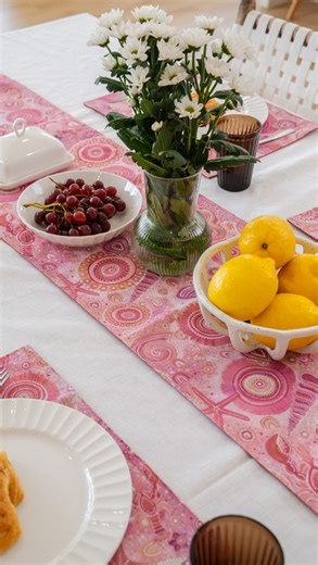 Our new kitchen and tableware collection brings authentic First Nations artwork into the heart of your home. Each piece is designed to add warmth, meaning, and connection to everyday moments around the table. From quiet meals to shared gatherings, this range makes even the simplest settings feel considered and beautifully styled. Thoughtfully designed for daily use and entertaining alike, it is a celebration of functional design, culture, and art meant to be lived with. | Yarn