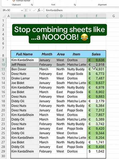 How to combine multiple sheets into one in Excel using Vstack! #excel #spreadsheet #corporate
