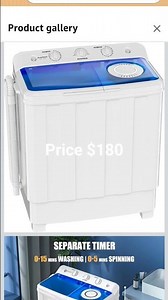 Auertech Portable Washing Machine, 28lbs Twin Tub Washer Mini Compact Laundry Machine with Drain Pum