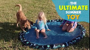 SplashEZ Non Slip Splash Pad for Kids and Dogs, 69’’ Extra Large Splash Pad Sprinkler for Kids, Paws & Kids – Great Outdoor Toys for Toddlers 1-3 and Kids Ages 4-8 | Wading Pool for Backyard