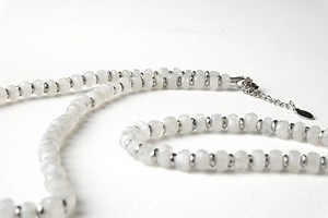 Moonstone and Hematite Jewelry – Handmade Beaded Necklace Natural Stone Gemstone Jewerlry Set - Etsy