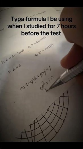 type of formula ima be using when I studied for 7 hours before the test