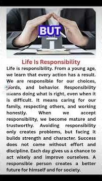 Present Simple Reading Session | Life Is Responsibility | English Reading Practice