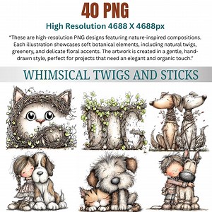 Whimsical Twigs and Sticks PNG Collection – Hand-drawn Clip Art (40 Pngs) - Etsy UK