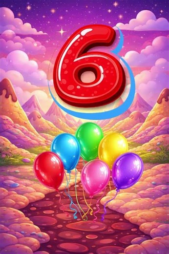 Number 6 – Six Balloons 🎈🎈🎈🎈🎈🎈 #Shorts