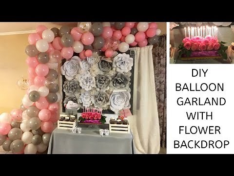 DIY BALLOON GARLAND WITH FLOWER BACKDROP