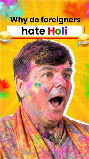 Foreigner Reacts to Holi in India #holi #indianfestival #foreignersinindia #indianculture #viral
