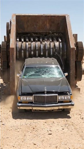Car Gets Completely EATEN by Giant Shredder 😱 (No Pieces Left!)