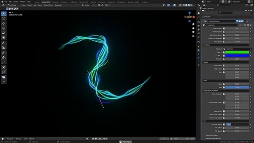 光线轨迹效果的Blender插件Light Trails Generator V1.1