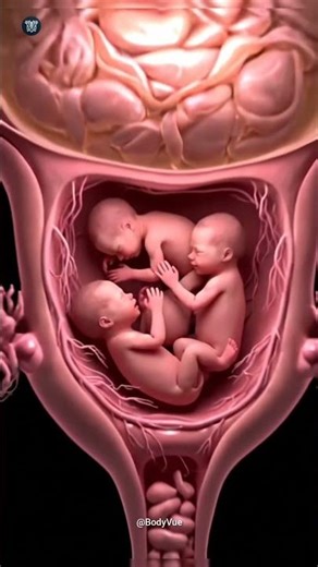 SQUABBLE SQUAD! Triplets Fighting For Space Inside The Womb 3D Animation Video #pregnancy #medicina