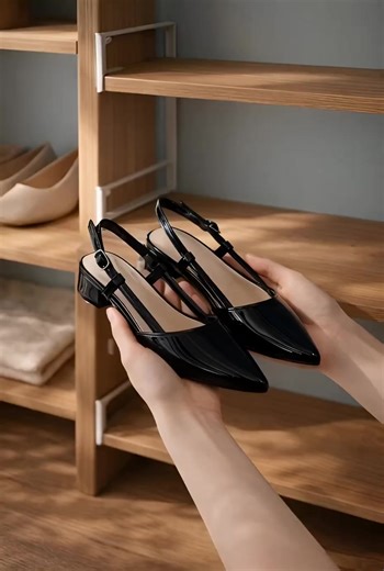 Elevate Your Style with Classic Black Slingbacks