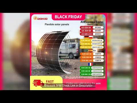 DOKIO 100W-400W 18V monocrystalline flexible solar panel, suitable for camping, RV installation can