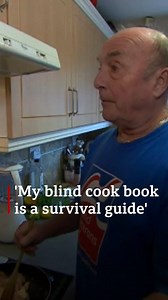 Incredible 💪 When blind ex-Royal Marine Simon Mahoney's wife died he didn't want to lose his independence - so he taught himself how to cook. Now he's written a recipe book for blind and partially-sighted people which he says is more of a "survival guide". https://bbc.in/2Fy2LHJ | BBC Nottingham