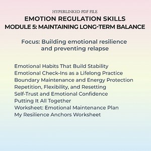 Psychoeducational Module: Emotional Balance Toolkit Therapy Worksheets