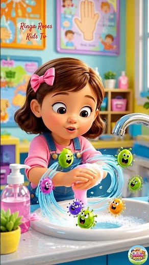 🌈This Is The Way We Wash Our Hands || Nursery Rhymes & Baby Songs 🌈 #shorts #trending #kidsrhymes