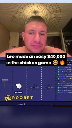 BRO MADE AN EASY $40,000 IN THE CHICKEN GAME! 😂😂 #casino #slots #roobet