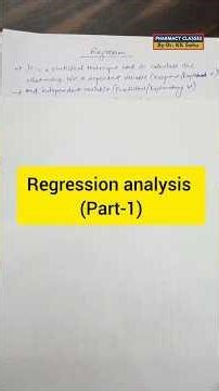 (Part-1)Regression analysis: basics