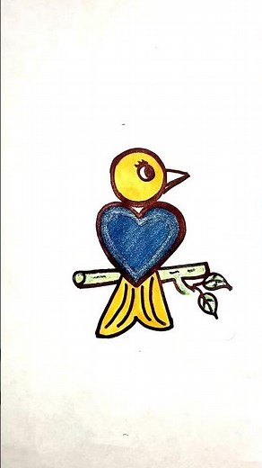 Easy Bird Drawing for Kids | Simple Bird Drawing Step by Step |#birds #youtubeshorts #art