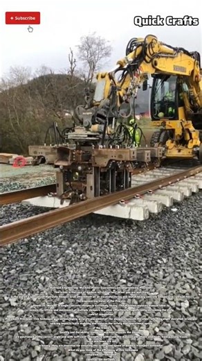 Heavy Lifting! Hydraulic Sleeper Grab Lays Railroad Track with Precision #shorts