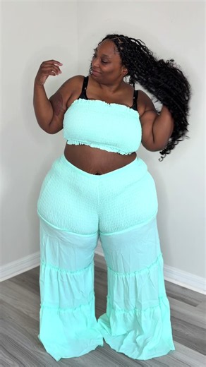 Plus Size Wide Leg Pants Set #plussize #fashion #widelegpants #tiktokshop #fyp