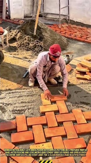 Precise Brick Laying Technique Before Cement Filling Process #dailywork