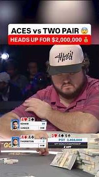 ACES vs TWO PAIR HEADS UP FOR $2 MILLION at WPT World Championship 😨 #wpt #poker #shorts
