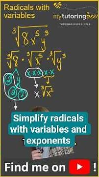 Simplifying square roots with variables and exponents #algebra #highschoolmath #mathtutor #radicals
