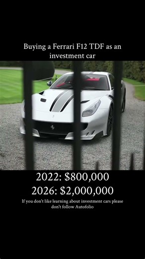 Buying a Ferrari F12 TDF as an investment car