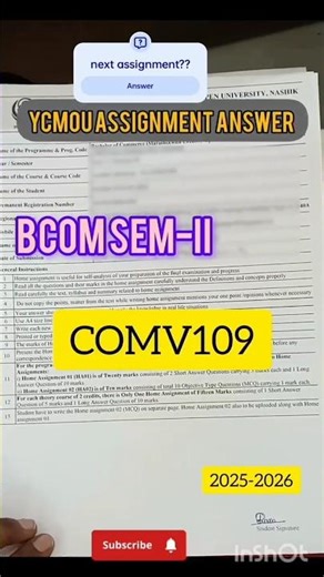BCOM SEM-II ASSIGNMENT ANSWER #assignment #online #ycmou #bcom #ba #collegeproblems