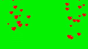 Download 4K Heart Love bubbles motion graphics with green, white, black screen background for free