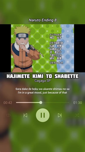 Hajimete Kimi to Shabette - Gagaga SP | Naruto Ending 8