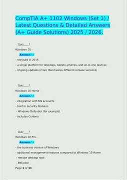 Comptia A 1102 Windows Set 1 Latest Questions En Detailed Answers A Guide Solutions 2025 2026 pdf