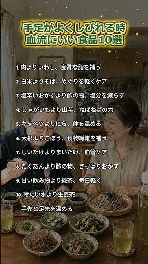 手足がよくしびれる時血流にいい食品10選 #血流改善 #血液サラサラ #手足のしびれ #冷え対策 #血管ケア#シニアの健康