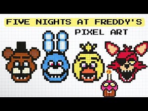 Pixel Art: How to Draw FNAF Characters Step by Step | Easy Patterns | Five Nights at Freddy's