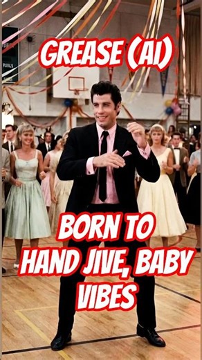 Grease Hand Jive Theme Vibe AI #grease #borntohandjive #handjive #travolta #dance #ai #johntravolta