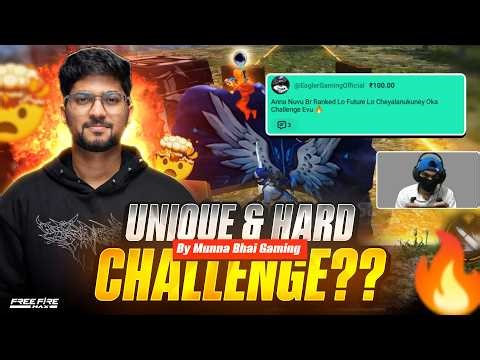 ‪@Munnabhaigaming‬ Gave Me This Hard Challenge 🔥 Free Fire Telugu - BR Ranked