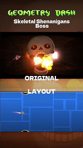 Skeletal Shenanigans Boss: Original vs Layout | Geometry Dash 2.2 #shorts #geometrydash