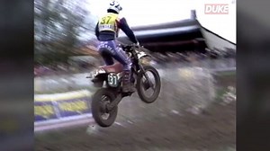 The 1983 French round of the 250cc Motocross Grand Prix was a thrill a minute spectacle and although the weather was dreadful the racing was anything but! In torrential rain Georges Jobe was completely dominant taking control of the event with a double win. Jo Martens collision with Kees Van der Ven gave second place to Honda's Jean Claude Laquaye. Britain’s Dave Watson (Yamaha) and Belgium’s Gaston Rahier (Suzuki) also competed at Chateau-du-Loire. Available on DVD here: https://www.dukevideo.c